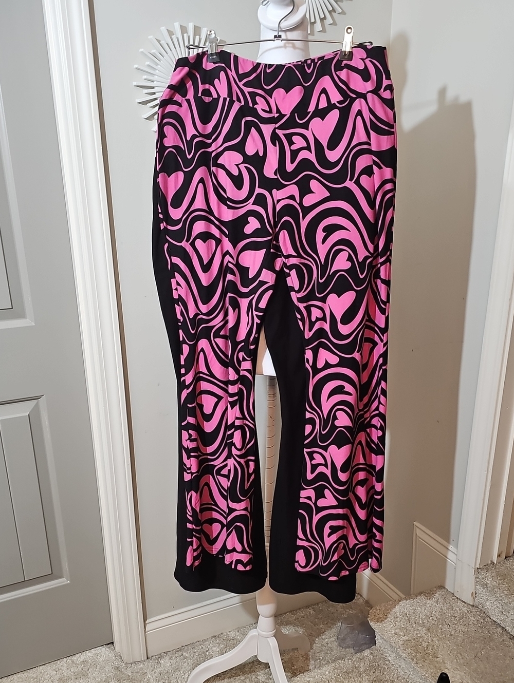 2 Pack Of No Boundaries Pink & Black Flare Leg Pants
